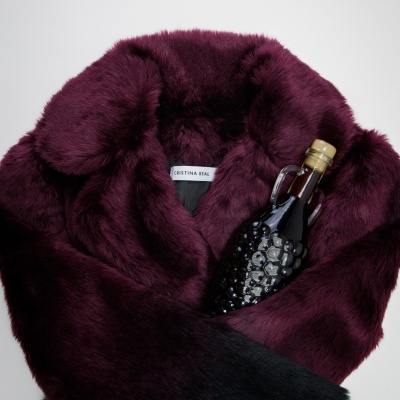 Pinot Noir Faux Fur Coat