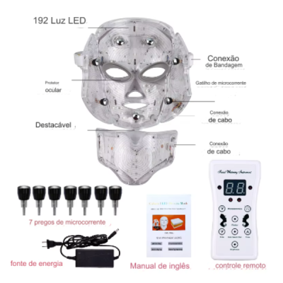 Máscara Tratamento Led para Rosto e Pescoço Máscara Tratamento Led para Rosto e Pescoço