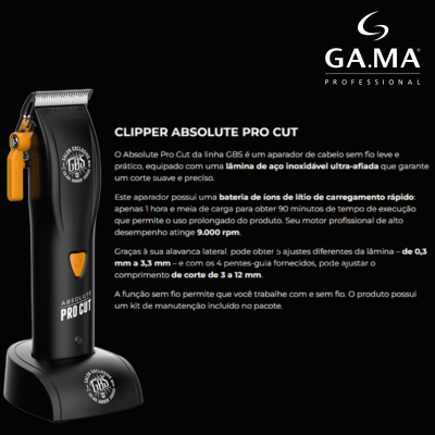 GA.MA- Máquina de Corte GBS Absolute Pro Cut Cordless
