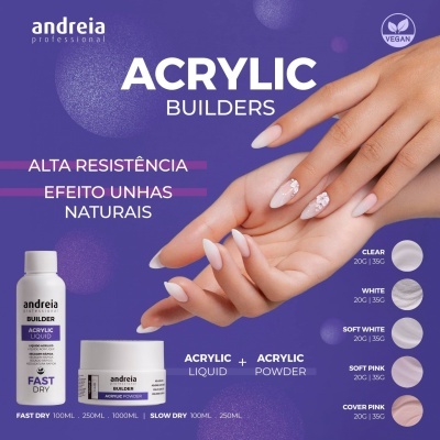 Andreia Acrylic Powder Soft White 20g
