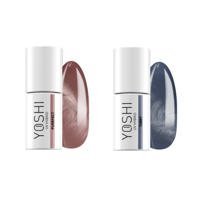 Frascos de verniz para unhas YOSSHI castanho e azul