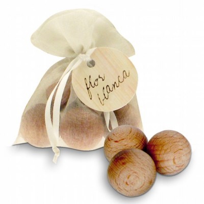 Saco Bolas de Madeira Perfumadas, Flor Branca