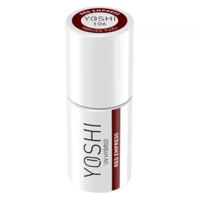 Frasco branco de verniz YOSHI UV HYBRID RED EMPRESS