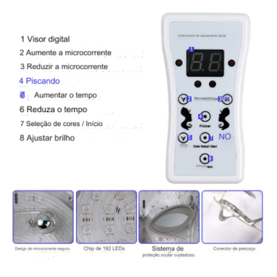 Máscara Tratamento Led para Rosto e Pescoço Máscara Tratamento Led para Rosto e Pescoço