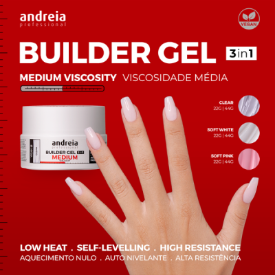Andreia Builder Gel Medium Viscosity Soft Pink 22Gr