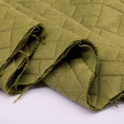 Malha Interlock Jacquard dupla face acolchoada VERDE SECO