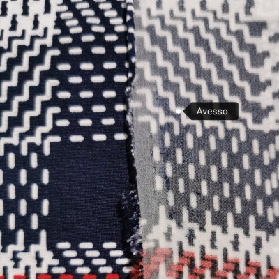 Malha Jersey Poliamida c/ Elastano MARINHO XADREZ