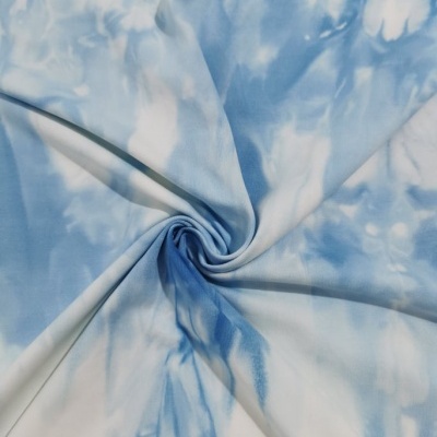 Malha Jersey Licra TIE-DYE FOND BLUE