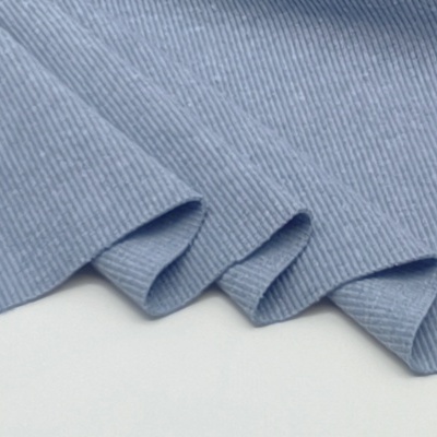 Malha canelada/rib AZUL MESCLA