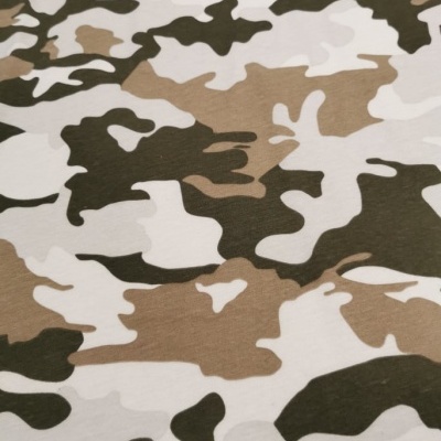 Malha Jersey Algodão BEGE E VERDE TROPA