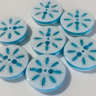 Botão Flor Azul - 12 mm Pack12