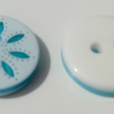 Botão Flor Azul - 12 mm Pack12