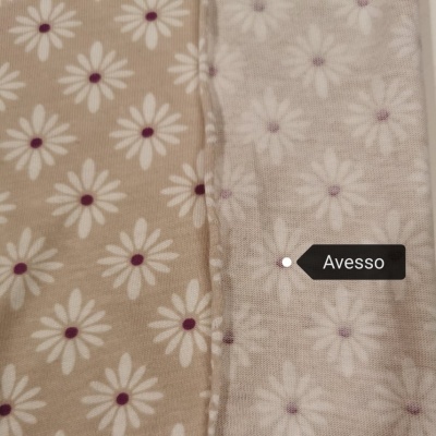 Malha Jersey Algodão Modal BEGE FLORAL