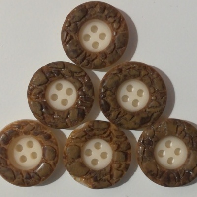 Botão Plast.Vintage - 20 mm   Pack 12