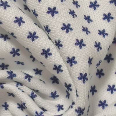 Malha Jersey Interlock Algodão MARGARIDA AZUL