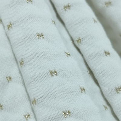 Malha Interlock Jacquard Dupla Face BLANC/LUREX