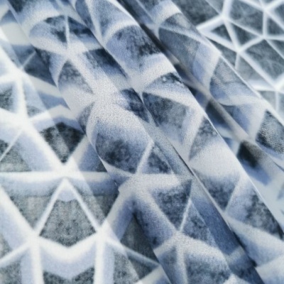 Tecido Chiffon MOSAICO AZUL