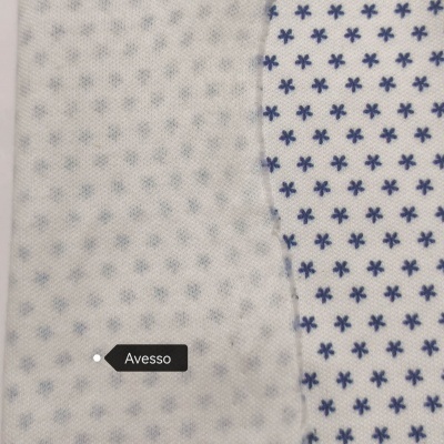 Malha Jersey Interlock Algodão MARGARIDA AZUL