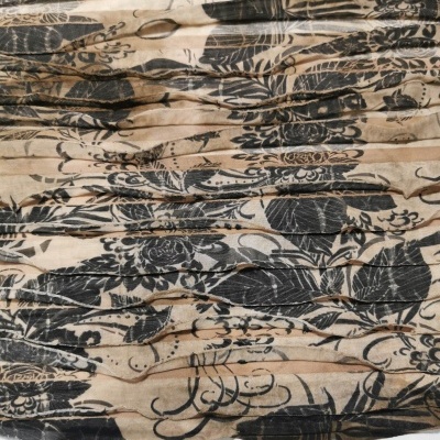 Malha Jersey Plissado ONDAS CASTANHAS