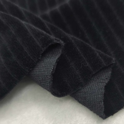 Malha Peluche (tipo veludo) Jaquard c/elastano BLACK