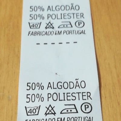 Etiqueta de Composição Têxtil.
