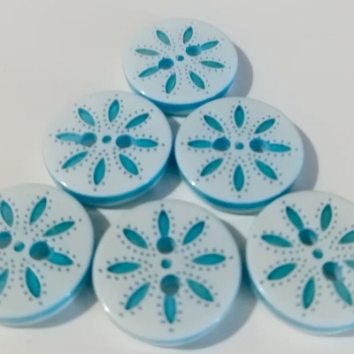 Botão Flor Azul - 12 mm Pack12