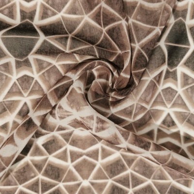 Tecido Chiffon MOSAICO CASTANHO