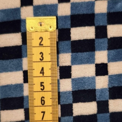 Malha Peluche (tipo veludo) Jaquard MOSAICO AZUL