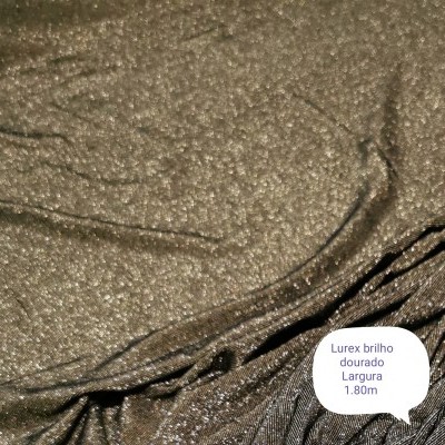 Malha Jersey Interlock c/ Lurex BRILHO DOURADO