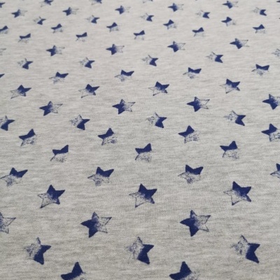 Felpa Americana algodão CINZENTO C/ ESTRELAS AZUL