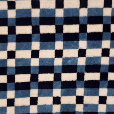 Malha Peluche (tipo veludo) Jaquard MOSAICO AZUL