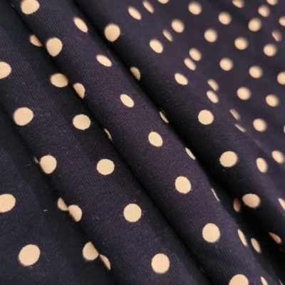 Malha Jersey c/ Elastano MARINHO PINTAS BEGE