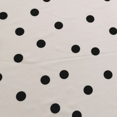 Tecido Popeline BOLAS BRANCO & PRETO