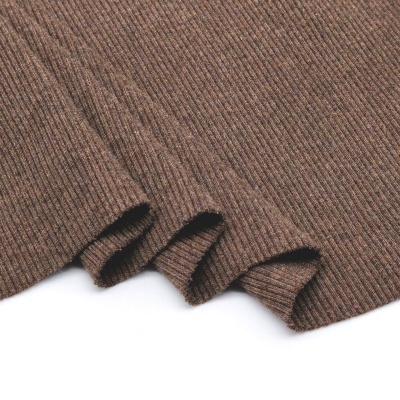 Malha canelada/rib MARRON MESCLA