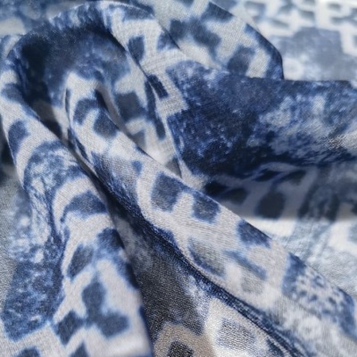 Tecido Chiffon CRUZADO AZUL