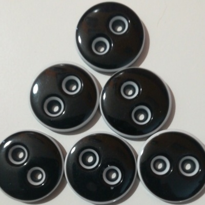 Botão Preto & Branco-21 mm Pack 12