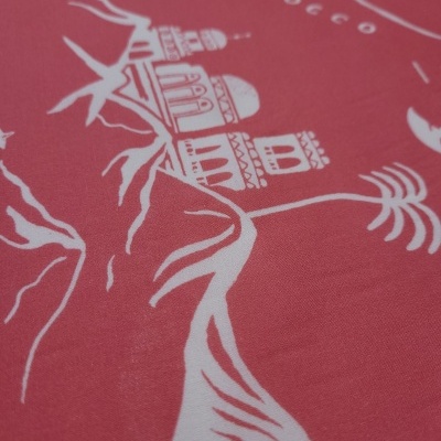 Tecido Algodão ROSA DESERTO BRANCO