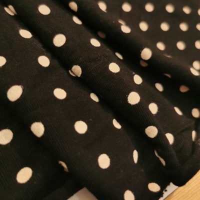 Malha Jersey c/ Elastano PRETO PINTAS BEGE