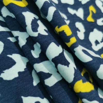 Malha Jersey alg/elast LEOPARD BLUE