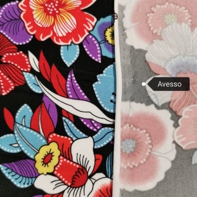 Malha Jersey Poliamida c/ Elastano PRETO & VERMELHO