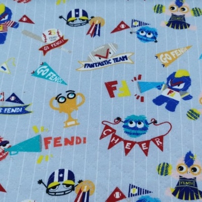 Tecido Algodão Acolchoado BLUE FENDI