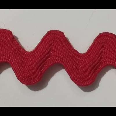 Fita Ondulada - Espiguilha VERMELHO 6mm