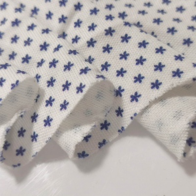 Malha Jersey Interlock Algodão MARGARIDA AZUL