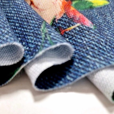 Malha Jersey Interlock Algodão DENIM ROSE