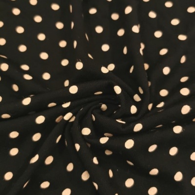 Malha Jersey c/ Elastano PRETO PINTAS BEGE