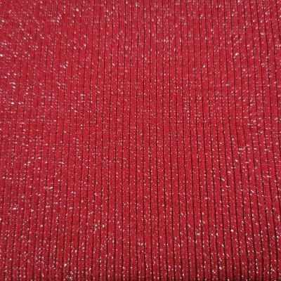 Malha canelada/rib c/lurex RED SHINE