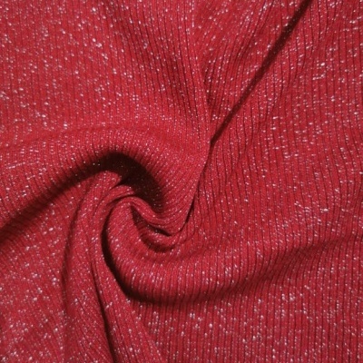 Malha canelada/rib c/lurex RED SHINE