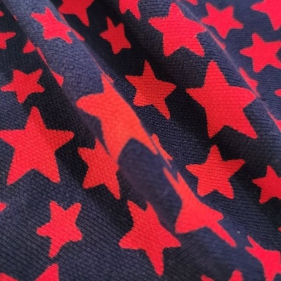 Malha Piquet ESTRELADO VERMELHO/MARINHO