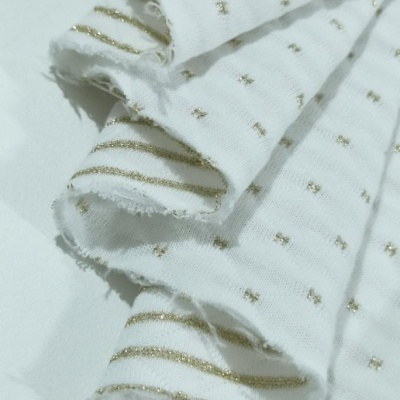 Malha Interlock Jacquard Dupla Face BLANC/LUREX