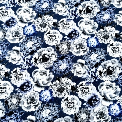 Malha Piquet FLORAL AZUL